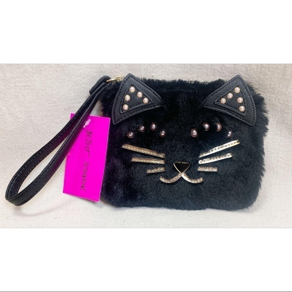Betsey Johnson | Faux Fur Cat Kitsch Wristlet